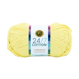 Lion Brand Yam 761-157 24-7 Ovillo de lana de algodón, Amarillo (Lemon), 1 unidad