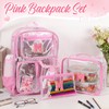 SilTriangle 3 Pcs Initial Clear Backpack with Lunch Bag Pencil