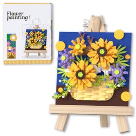 Astrevo Micro Flower Building Blocks Set, Sunflower Bouquet Clamping Blocks with Display Shelf, Creative Building Craft Toy Gifts for Children and Adults (Dream Catcher)