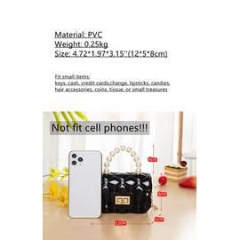 FONETTOS Mini Jelly Purse, Girls Mini Bag Children Small Crossbody Purse Kid with Gold Chain