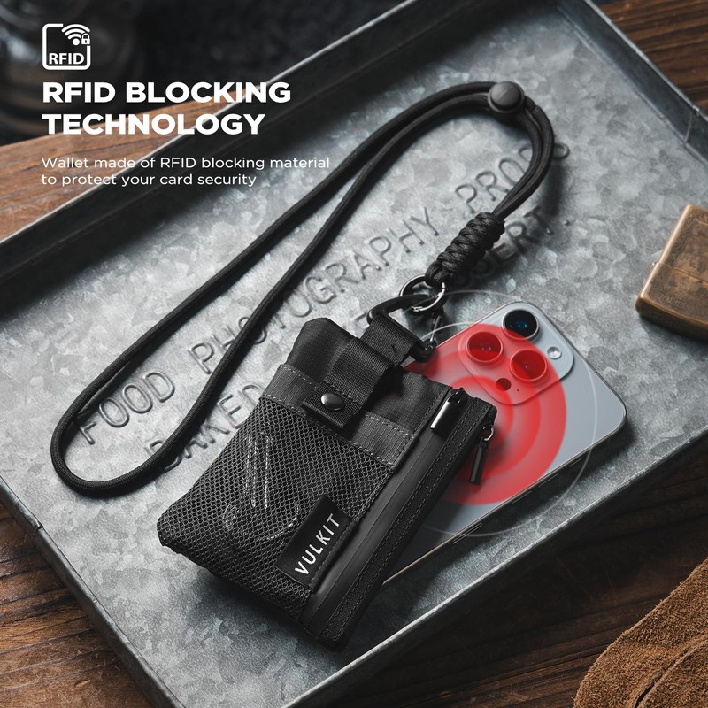 VULKIT Minimalist Small Wallet with ID Window, RFID Blocking Card