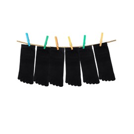 Bencailor 6 Pairs Women Toe Socks Cotton Breathable Compression Crew Five Toe Sock for Women Men Athletic Running(Black,5-9)