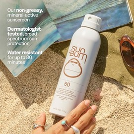 Sun Bum Mineral SPF 50 Sunscreen Body Spray - Water-Resistant Broad Spectrum Moisturizing Sunscreen with Vitamin E - Hawaii 104 Act Compliant (Made wi