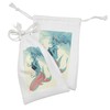 Ambesonne Mermaid Fabric Pouch Set of 2, Portrait of Gothic