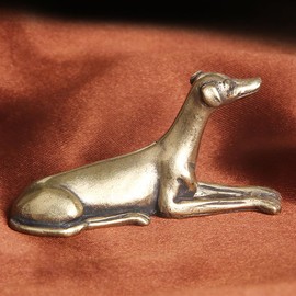 CHOVY CHOVY Vintage Solid Brass Miniature - Delicate Greyhound Desk Ornament for Pet Enthusiasts - Exquisite Collectible and Home Dcor AccentGreyhound