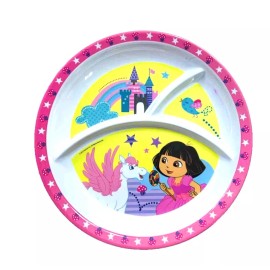 East West Distributing Dora Children's Tableware Set (Melamine Plate and Fruit Picnic Lenticular Cup)