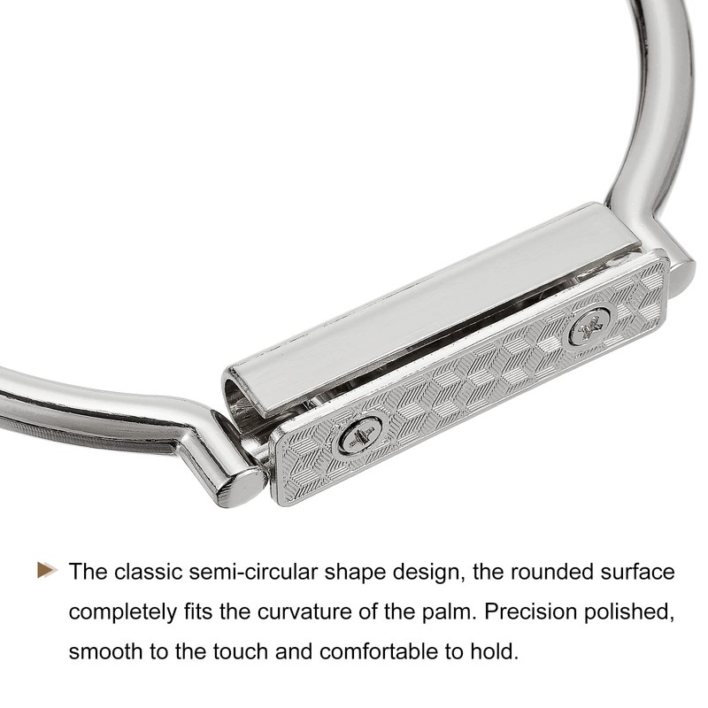 sourcing map Semicircle Handbag Handle Frame, 2Pcs 4.09" Metal Purse