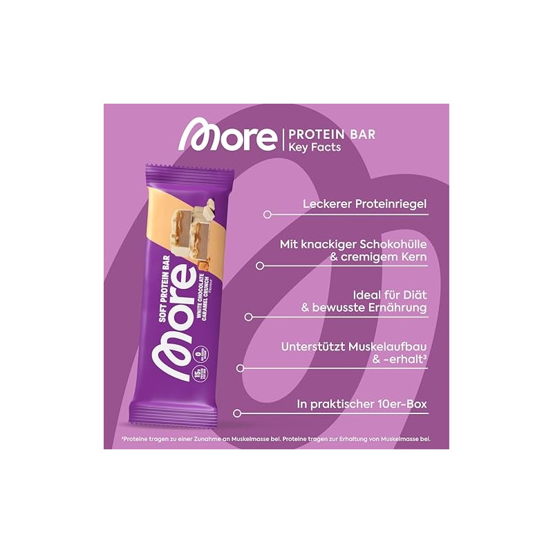 MORE Protein Bar, 10er Box, 10 x 50 g, White