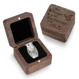 SOITIS Small Urns for Human Ashes Keepsake 1.2 Inches Stainless Steel Mini Urns for Ash Square Box Tiny Cremation Urns for Women Men Funeral Keepsake Urn