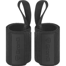 GronG Wrist Wraps, Muscle Training, Bench Press, Wrist Support, Unisex, Washable, Left and Right Set, 11.8 inches (30 cm)