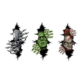 Auto aufkleber skull, 3 Pcs auto sticker skull Horror Auto Aufkleber 3D aufkleber auto skull Selbstklebende Auto Dekoration Aufkleber, 3D Interessant Auto-Aufkleber zum Abdecken von Kratzern im Auto