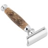 Professional Men Bamboo Handle Manual Shaver Portable Beard Body Hair