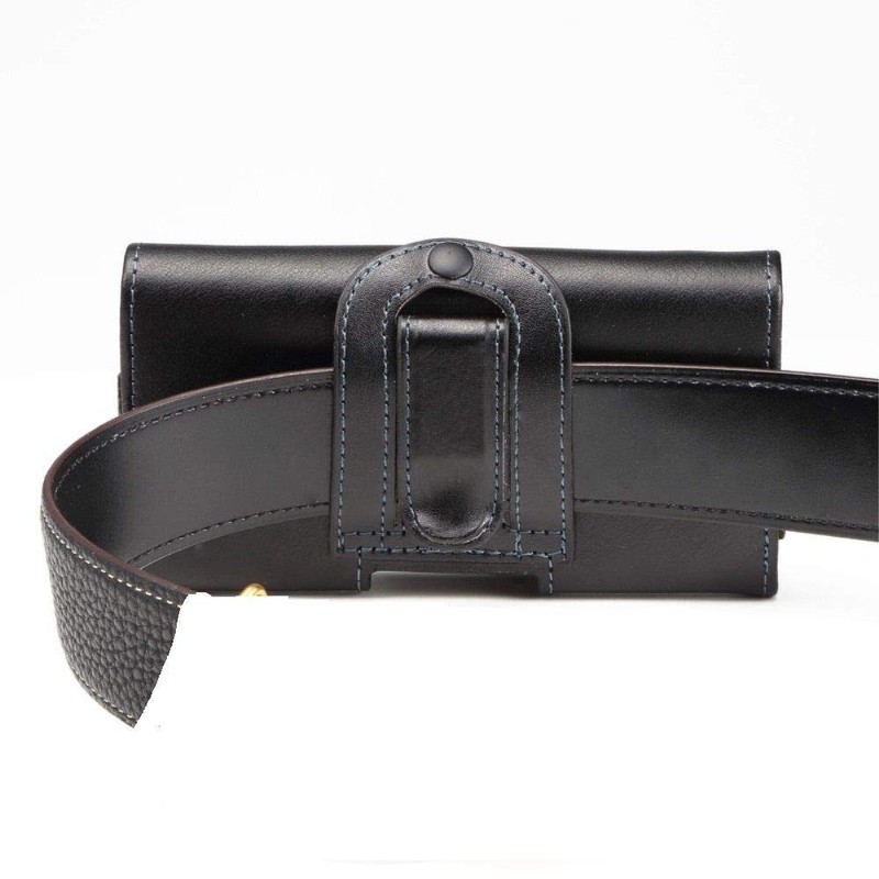 DFV mobile - Case Belt Clip Genuine Leather Horizontal Premium