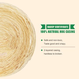 Edible Drying Natural Sausage Casing, Sausage Casings for Flavorous Homemade Sausages Ham,Breakfast Sausage,Italian Sausage,Knoblewurst,Pepperoni,Bologna Sausage and Most Sausage-8m/26ft,Φ50mm