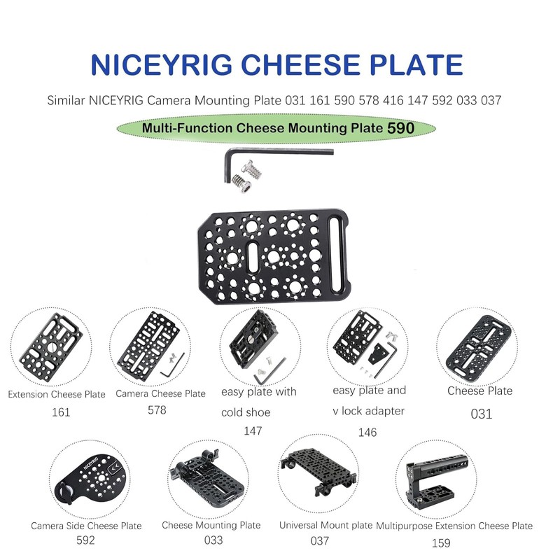 NICEYRIG Cheese Plate Camera, Multifunctional Cheese Plate Compatible with Sony