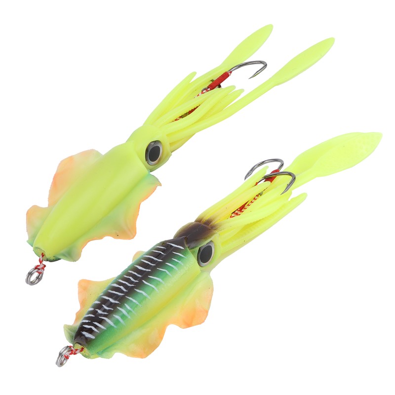 Fishing UV Squid Soft Lure Luminous Octopus Wobbler Bait Squid