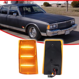 GTINTHEBOX Amber Lens Amber LED Front Side Marker Corner Lights For 1981-1985 Chevy Impala/Chevy Caprice,1983-1986 Pontiac Parisienne,1983-1989 Pontiac Bonneville,1987-1989 Pontiac Safari