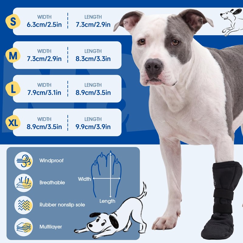 Nanaki Breathable Dog Recovery Boot for Injured Paw,Anti-Slip Dog Booties