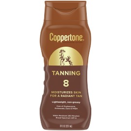Coppertone Tanning Sunscreen Lotion Broad Spectrum SPF 8 (8 Fluid Ounce) (Packaging may vary)