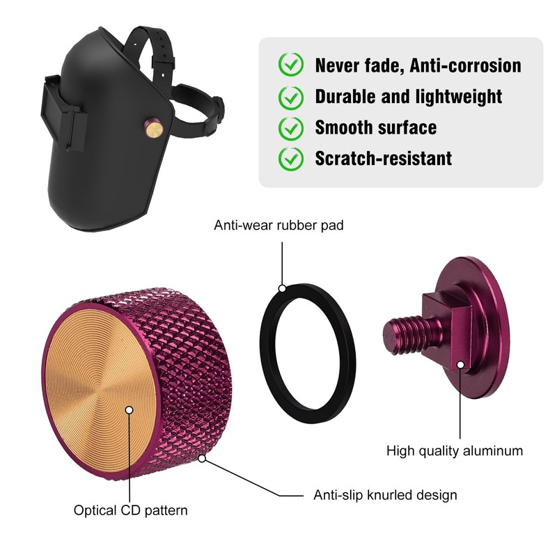 3mirrors Welding Hood (Pipeliner) Fasteners, Welding Helmet Headgear Replacement (Red)