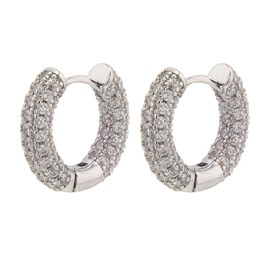 HUGE TOMATO Chunky Hoop Earrings Huggie Diamond Hoop Earrings in Gold Silver and Rose Gold with S925 Silver Pin