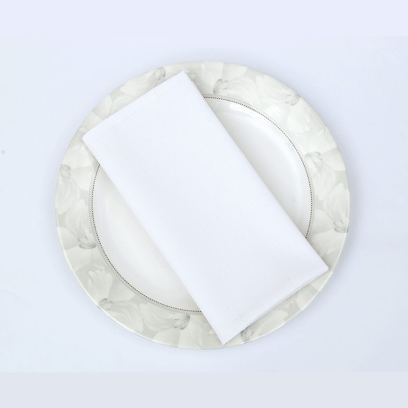 CHARKHAH White Cloth Napkins Set of 12 Soft Blend Thick