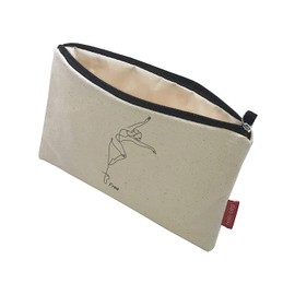 Hello-Bags. Makeup Bag/Wristlet Handbag. Exterior: 100% Cotton. Includes Zipper and Lining. Packed in a Gift Kraft Envelope. Model: “Free”. Color: Ecru. Measurements: 23 * 15,5 cm.