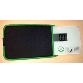 NewlineNY Step-on Super Mini Smallest Travel Bathroom Scale with Protection Sleeve: SBB0638SM-WH(White)+S001MG