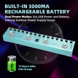 M-VAVE Multi Effects Guitar Pedal - Digital Electric Guitar Effector with 36 Editable Presets, Chorus, Delay, Reverb, MOD, IR Loading, Recording, Tuner, Built-in Battery, Bluetooth Connection