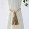 LJY 4 Wood Bead Garlands with Tassels, 2 Long and