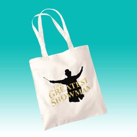SmartyPants Greatest Showman Tote Bag - Movie Film Musical Circus Inspired Merch Merchandise Gifts Present Idea Kids Adults Birthday Christmas Cotton Shopper Gift Accessories (Natural Prime)