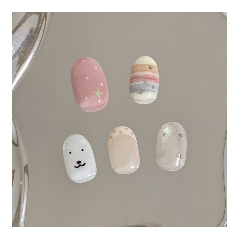 [Handmade Nail Tips] Ganadi Mood Pop Nail Tips - Almond