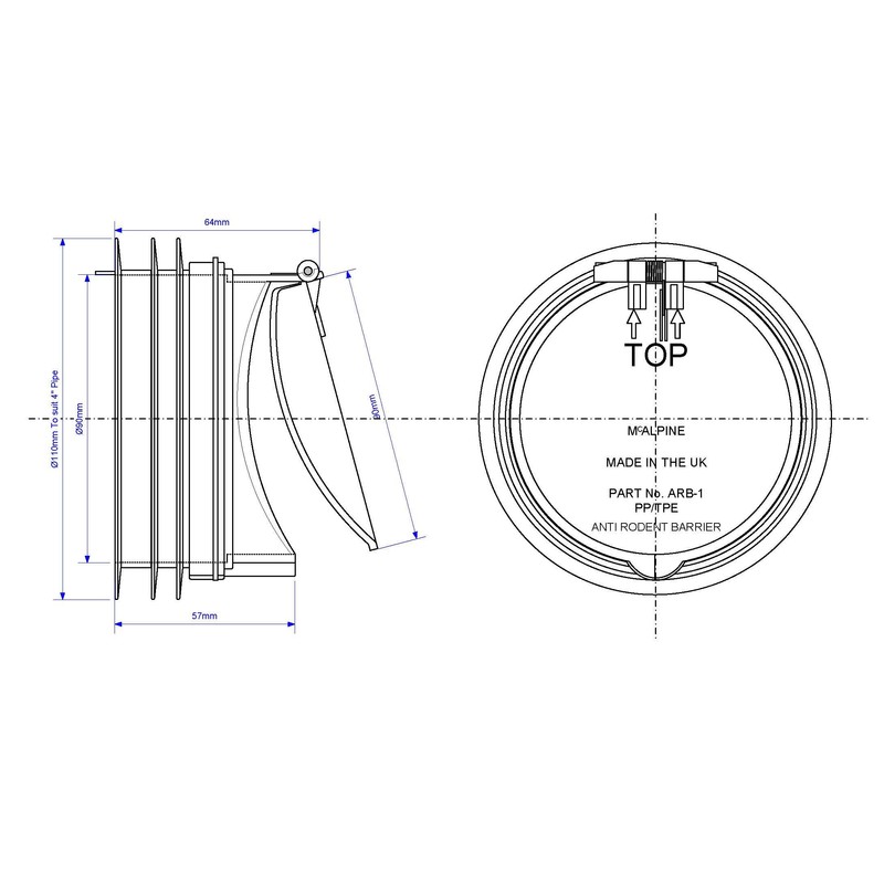 McAlpine ARB-1 Lid Anti-retorno, Black