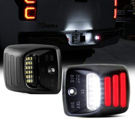 KURL-T 2 Packs LED License Plate Light Lamp Car Number Light RED OLED TUBE For 2005-2015 Toyota Tacoma Tundra