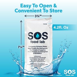 Emergency Water Pouches 2 Day Supply (12 Count, 4.2 Fl Oz Each) - Triple Purified, UV Sterilized Filtered Drinking Water for Disaster Preparedness & Survival Kits - 5 Year Shelf Life, US Navy Approved