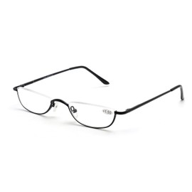 Inlefen Lesebrille Frühling Scharniere Unisex Half Moon Halbrahmen Slim Lesebrille Vintage Metall Semi Randlose Eyewea 1.0 1.5 2.0 2.5 3.0 3.5 4.0