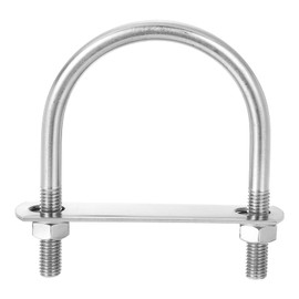 QUARKZMAN Set of 4 U Bolts M10 x 75 mm ID x 110 mm Length Round U U-Bolt Stainless Steel 304 Clamp Clamps U Bolt with Thread Nuts Frame Plate Washer for Pipe Mounting