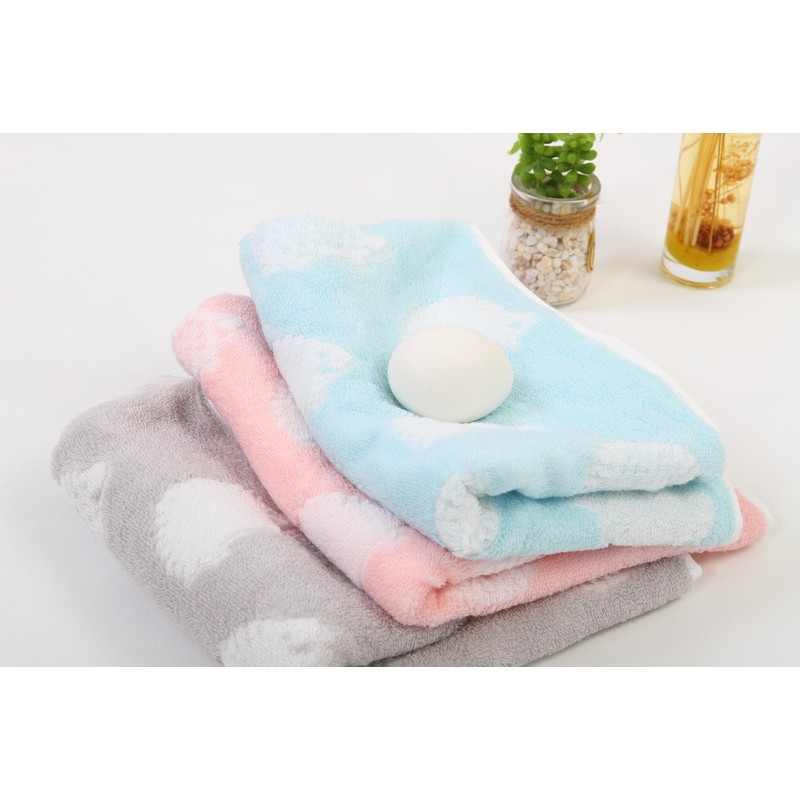 Imabari Towel Face Towel, Set of 3, Hedgehog Pattern, 13.4