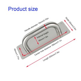 WZDXBQD Stainless Steel Door Plate Handle Heavy Duty Pull Push Gate Door Handle Sliding Barn Door Handle Shed Commercial Fire Door Handle,2 Pack,7.9" x 2.6" (Rectangle)