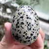 Fekuar Stone Egg Figurine, Polished Healing Crystal Easter Eggs Sphere