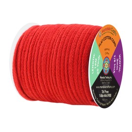 Mandala Crafts Red Flat Drawstring Replacement, 1/8 Inch 20 YDs Red Soft Drawstring Cotton Draw Cord Hoodie Sweatpants Drawcord Replacement