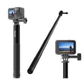 TELESIN° Selfie Stick for GoPro Hero 13 12 11 10 9, DJI Osmo Action 5 Pro 4 3, Insta360 X4 X3 Ace Pro, Aluminium Alloy Extendable Selfie Stick with 1/4 Inch Tripod Mounting Interface, 90 cm / 35.2