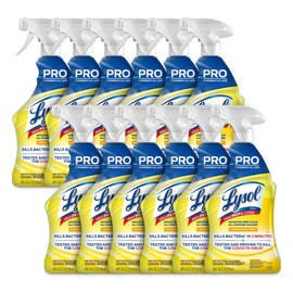 Lysol Pro All-Purpose Cleaner, Advanced Deep Cleaning Sanitizing and Disinfecting Spray, For Commercial Use, Use to Clean and Deodorize, Lemon Breeze Scent, 32oz (Pack of 12)