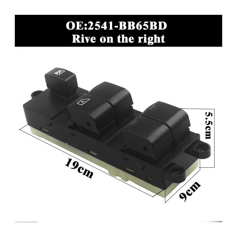 Wjelet Right Front Driver Seat Power Window Main Switch, 25401BB65B