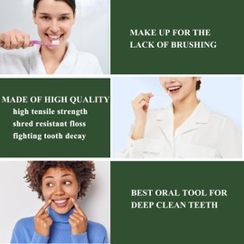 Dental Flossers 2Pcs Green Mini Portable Case,Refillable Toothpicks Dispenser,Storage 10 Count Floss Picks Organizer,Perfect for Your Purse Or Gym Bag for On-The-Go Flossing