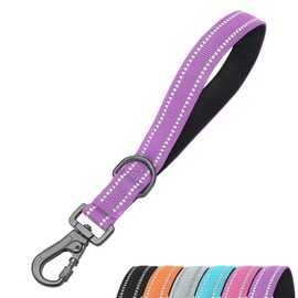 SAEGYPET 12 Inch Short Training Dog Leash with Padded Handle for Large Dogs, Dog Lead with Locking Carabiner Clip, Strong Training Leash (Purple,12 Inch)
