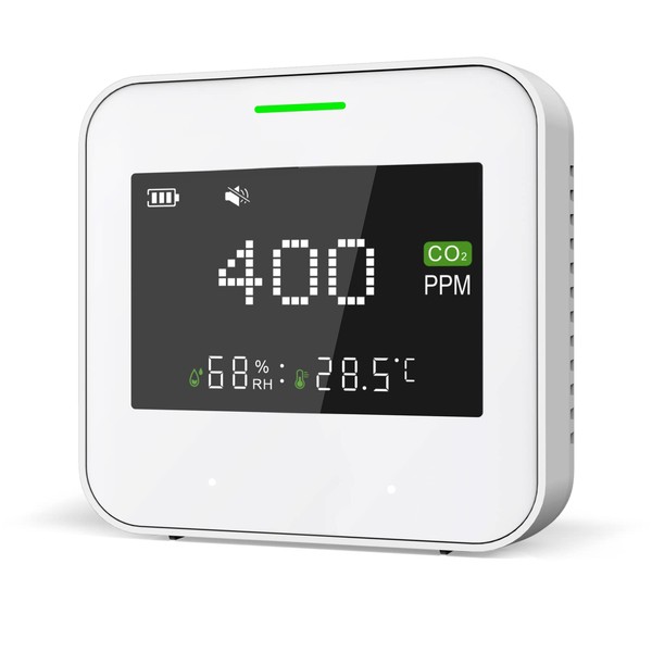 SITERWELL Indoor CO2 Detector, Air Quality Monitor, Tester for Carbon Dioxide, Temperature and Relative Humidity, Indoor CO2 Monitor with Alarm, for Grow Tents, Wine Cellars, Homes, Cars