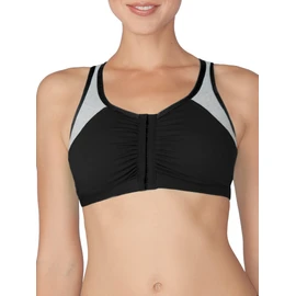 Fruit of the Loom Women's Front Close Racerback , White Grey/Black Grey, 44(Pack of 2)