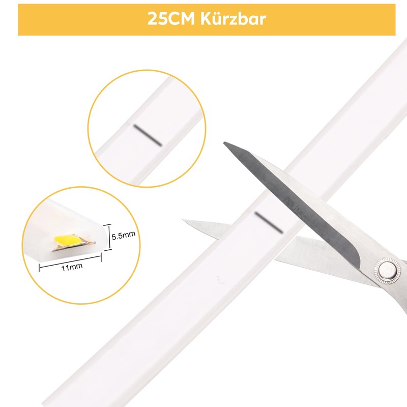 pcning COB LED Strip 230 V Direct Connection 3 m