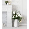D'vine Dev 12 Inch Ivory Elegant Oval Ceramic Vase for